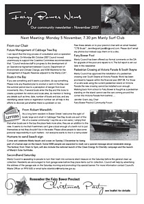 Fairy Bower Precinct Community Forum Newsletter cover thumbnail
