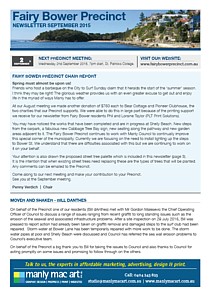 Fairy Bower Precinct Community Forum Newsletter cover thumbnail