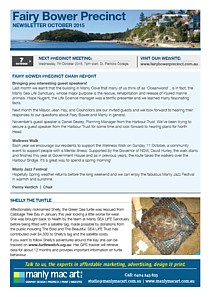 Fairy Bower Precinct Community Forum Newsletter cover thumbnail